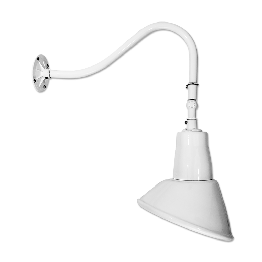 Angled Shade w/ 90Degree Swivel on Short Gooseneck Arm Primelite