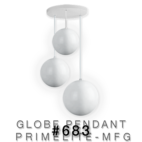 Technical drawing globe pendant #683