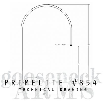 technical drawing gooseneck arm #854