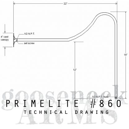 Technical drawing Gooseneck Arm #860