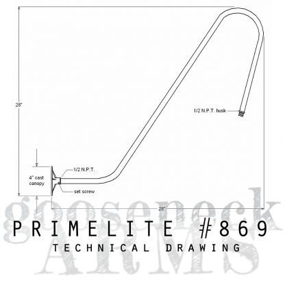 Technical drawing Gooseneck Arm #869