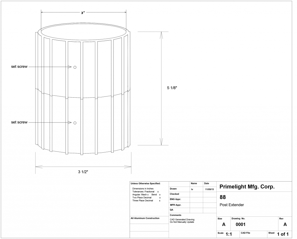 3″ Post Coupler Primelite Manufacturing