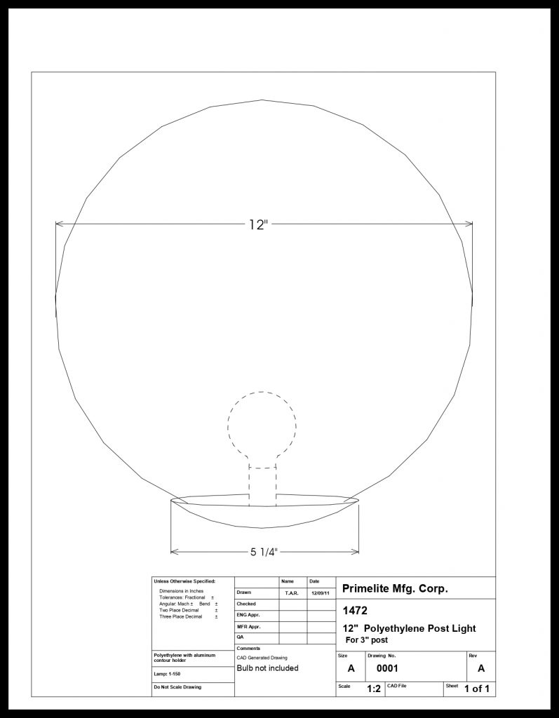 Up Light Globe Post Light with Bar Arms - Primelite Manufacturing