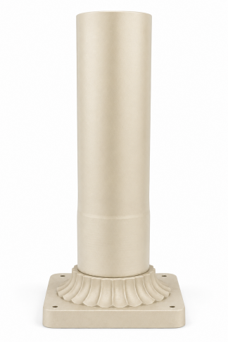 Primelite 10064 cast aluminum decorative pier mount base with 3-inch O.D. tenon, available in 12-inch and 24-inch heights for 5 5/8-inch square poles