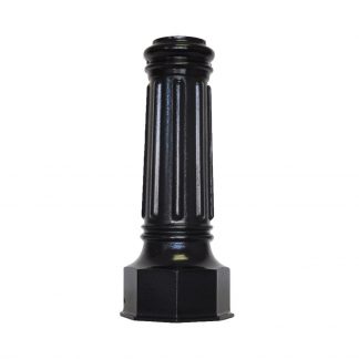 Decorative Slip-Over Pole Base – Fluted Round, Octagon Foot, 24″
