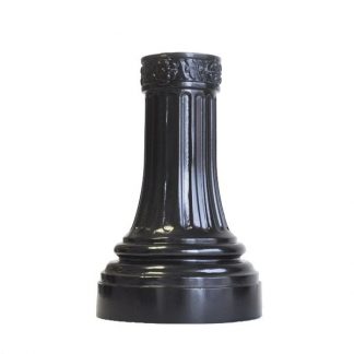 Decorative Slip-Over Pole Base – Flared Fluted, Rosette Band