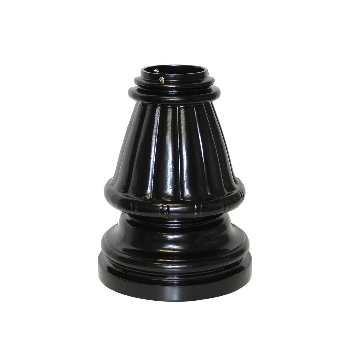 Decorative Slip-Over Pole Base – Flared Fluted, Compact
