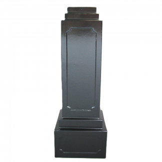 Decorative Slip-Over Pole Base – Paneled Square, Tall
