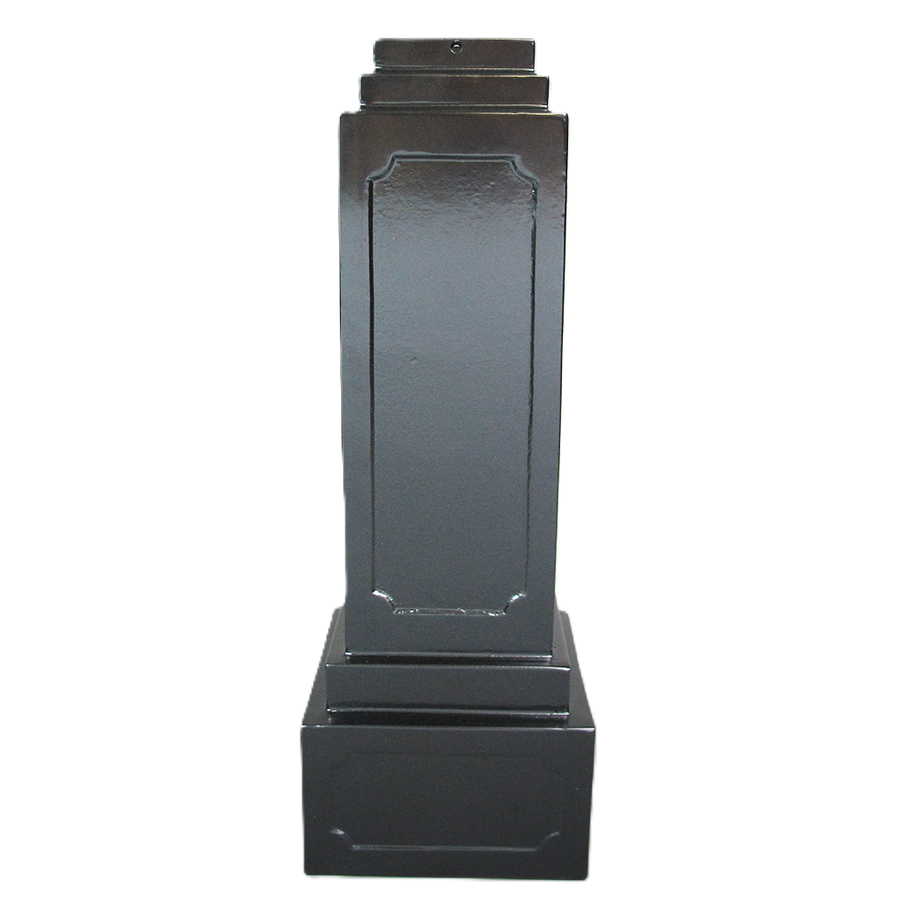 Decorative Slip-Over Pole Base – Paneled Square, Tall