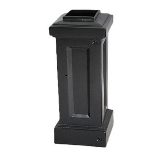 Decorative Slip-Over Pole Base – Paneled Square, Compact