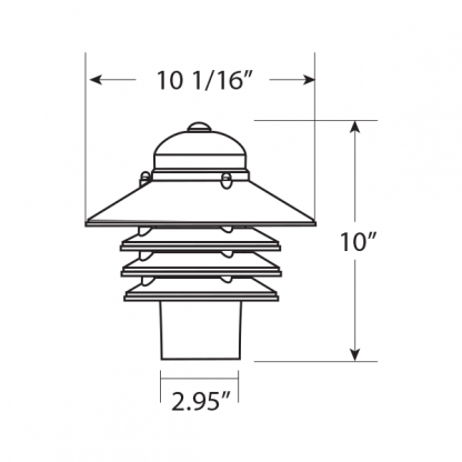 Nautical Outdoor Post-Top Light – Black or White (11032) - Image 3
