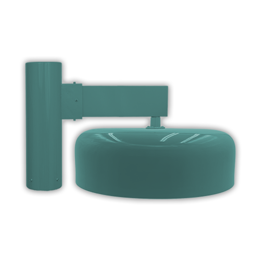 Primelite #11037/16-1871 outdoor post fitter light in Turquoise with 3-inch post fitter and 90-degree swivel arm