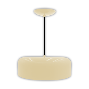 Primelite #11037/16 cord pendant light shown in Almond finish with black 10-foot SVT cord