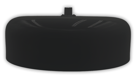 Primelite #11037/16A wall-mount pendant fixture with ½" IPS female top, shown in Black powder coat finish