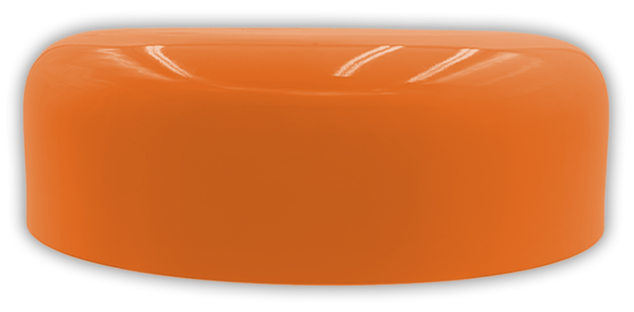 Primelite 11037/16F 15-inch flush mount light in orange powder coat finish