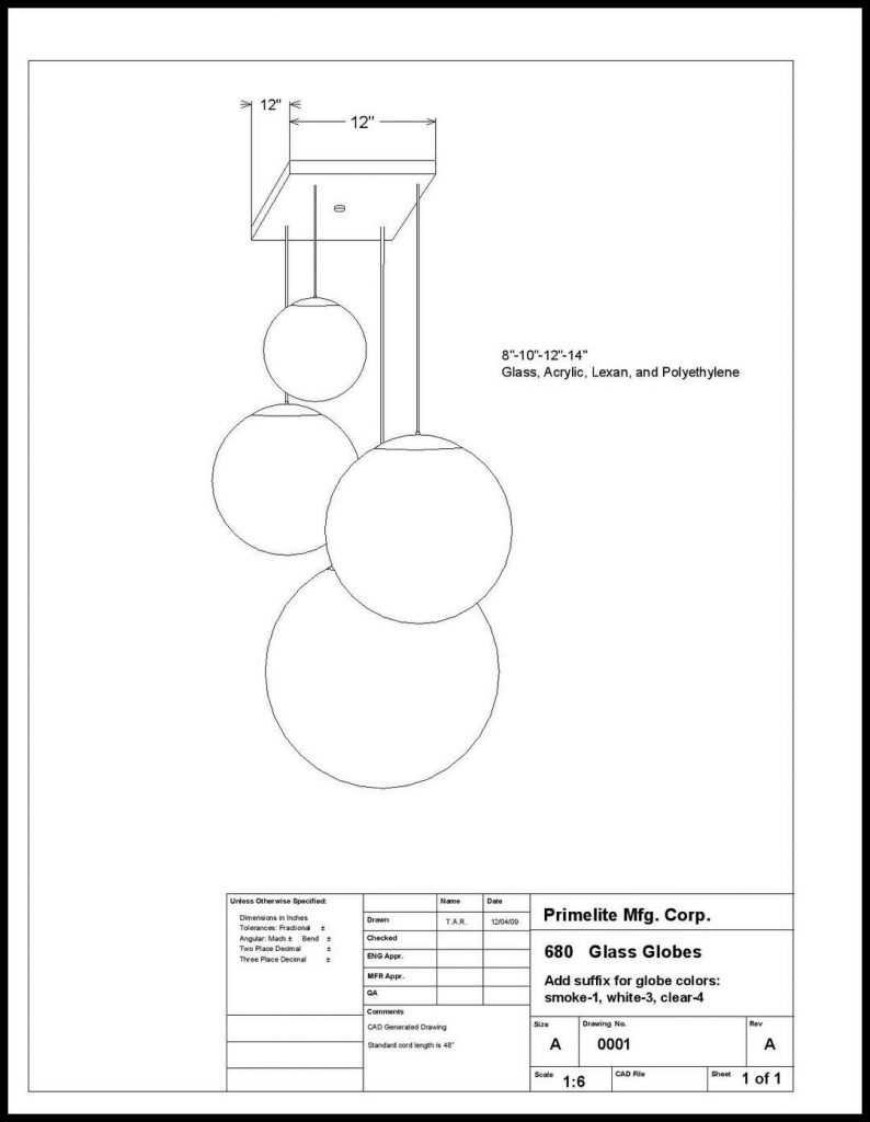 4Globe Glass Pendant Primelite Manufacturing