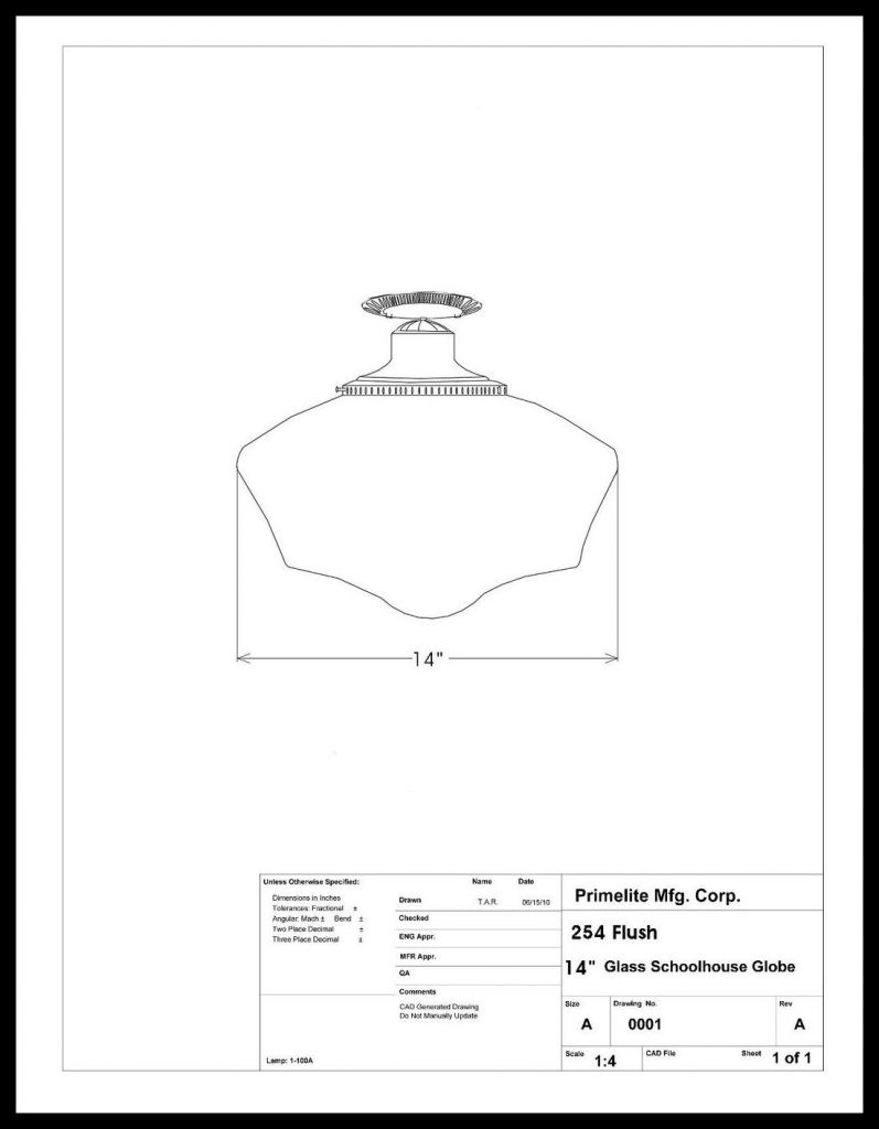 Schoolhouse Glass Fixture Ceiling Flush Primelite Manufacturing