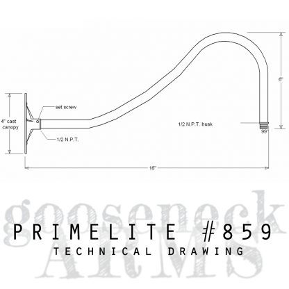 technical drawing gooseneck arm #859
