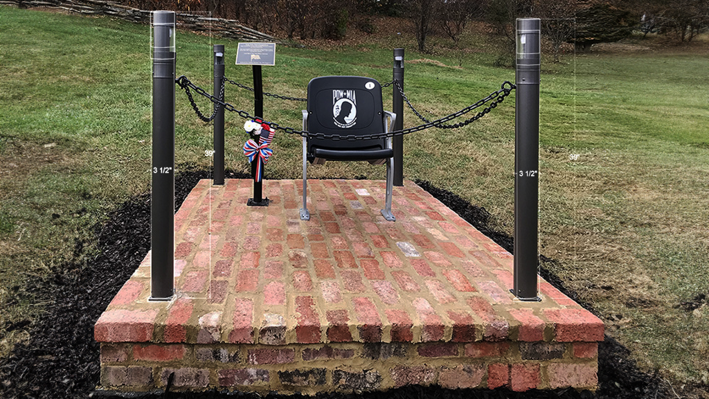 <em><span style="font-size: 12px;">Onsite- installation | Bollard #5508 | <a title="What’s the Buzzzzz! in Abingdon, Virginia?" href="/whats-the-buzzzzz-in-abingdon-virginia/">Veterans Memorial Park, Abingdon, VA</a> | Exterior | Park | Memorial</span></em>